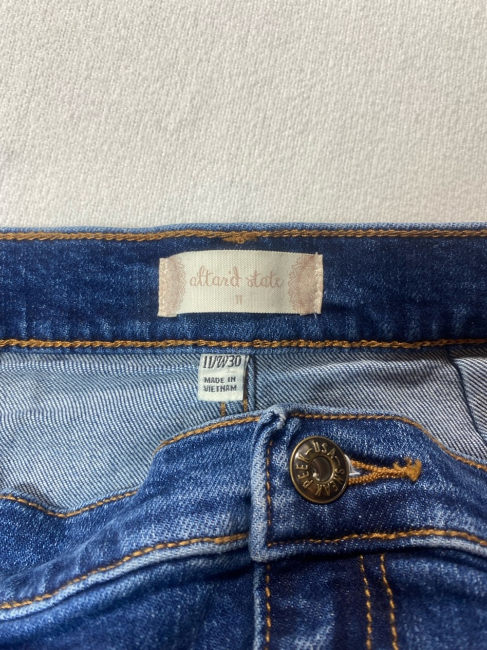 Altar’d State Flare Leg Blue Denim Jeans 11